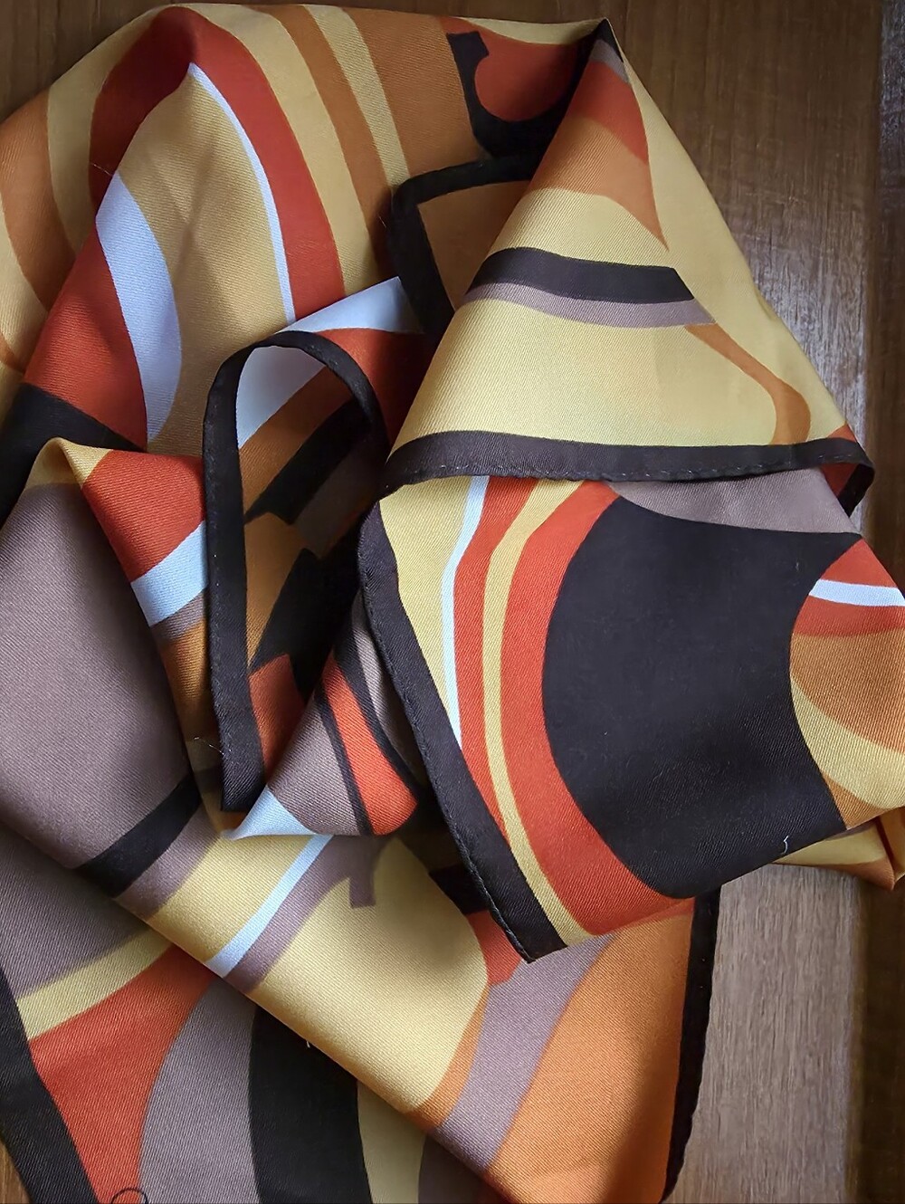 Monique Martin vintage scarf vibrant retro geometric abstract